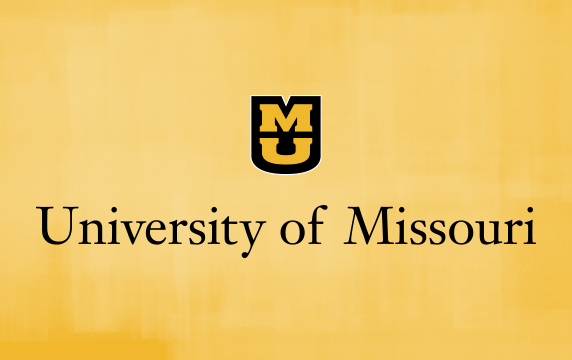 University of Missouri signature on gold textured background