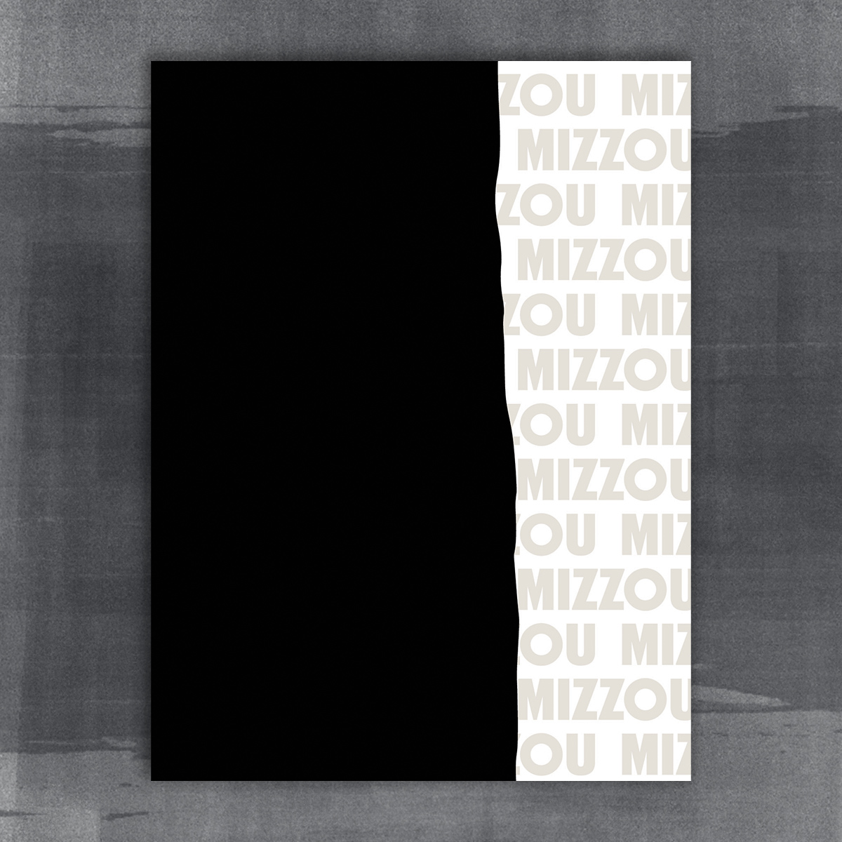 9x12 Pocket folder. Black page tear design with grey MIZZOU
