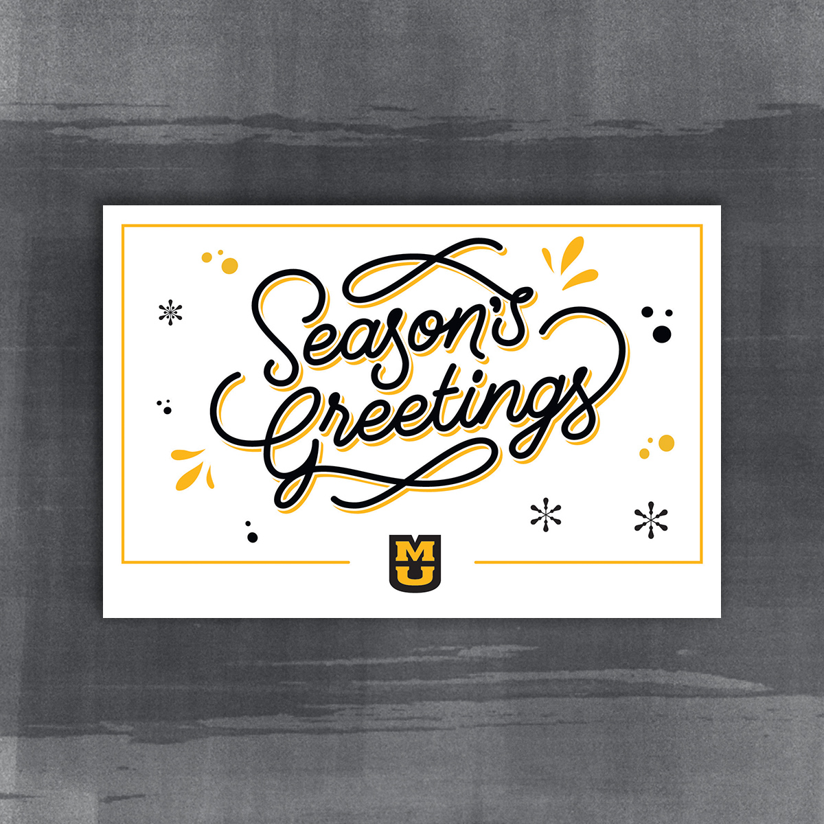 Seasons Greeting Card with Mizzou gold and black elements