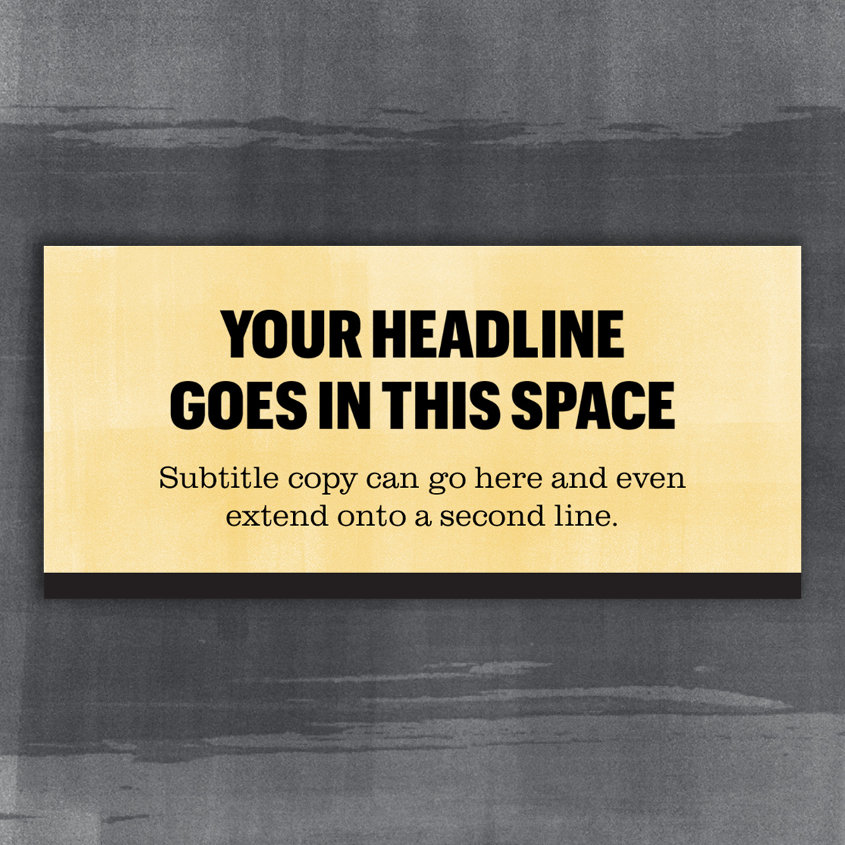 Email Header Mock-up. Gold Texture Background and black text