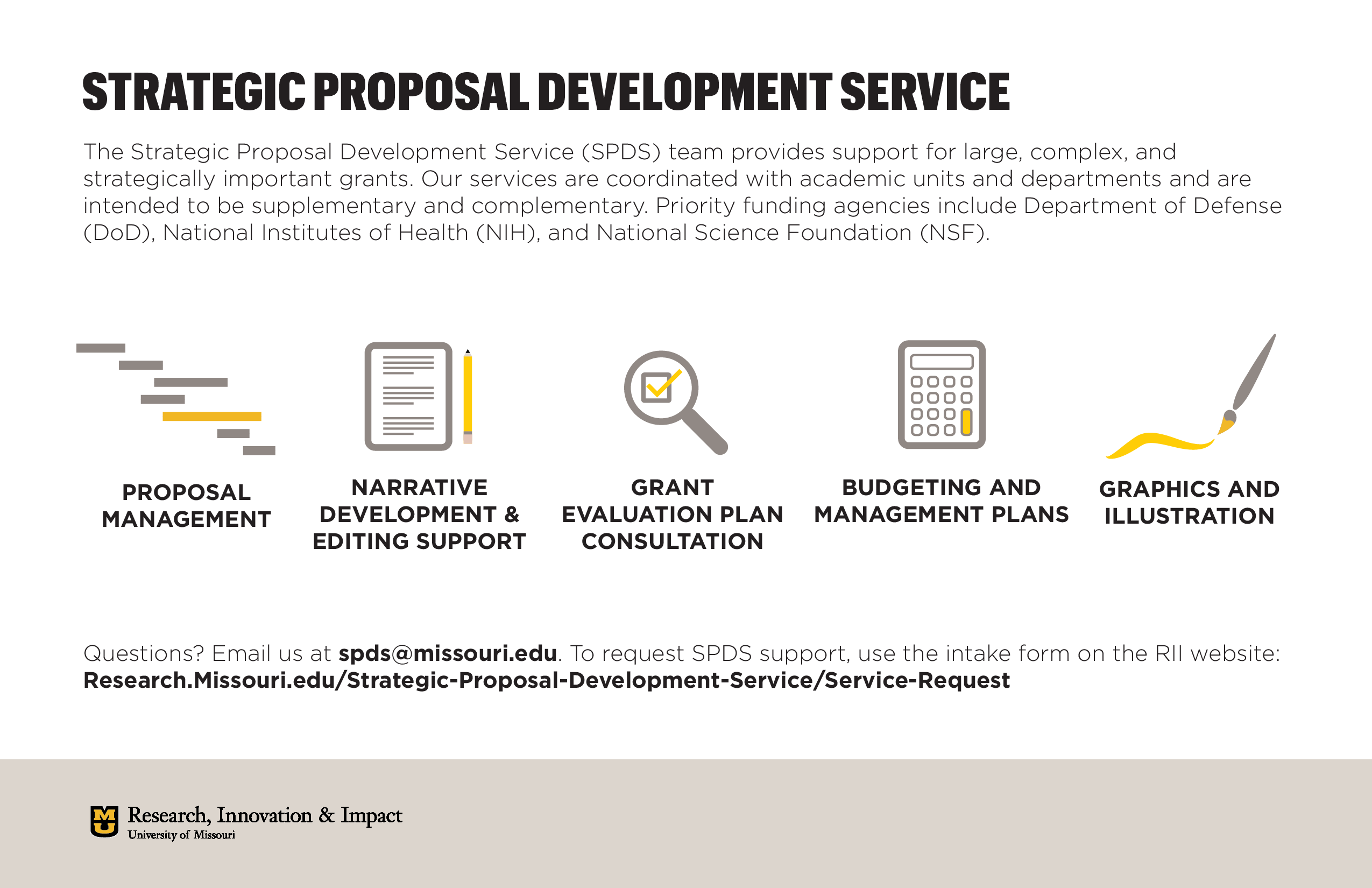 Strategic Proposal Development Service overview handout.