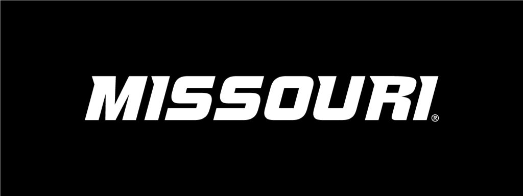 White wordmark 'Missouri' on black