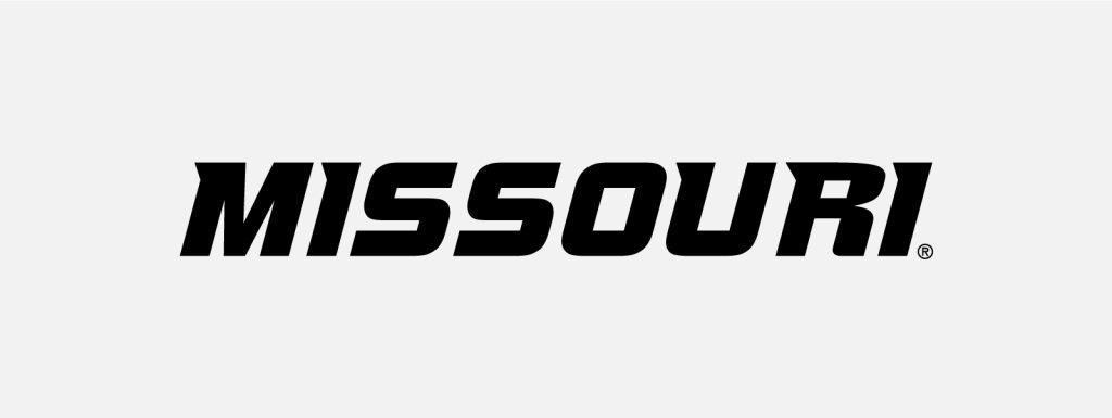 Black wordmark 'Missouri' on white