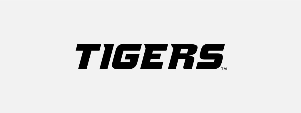 Black wordmark 'tigers' on white