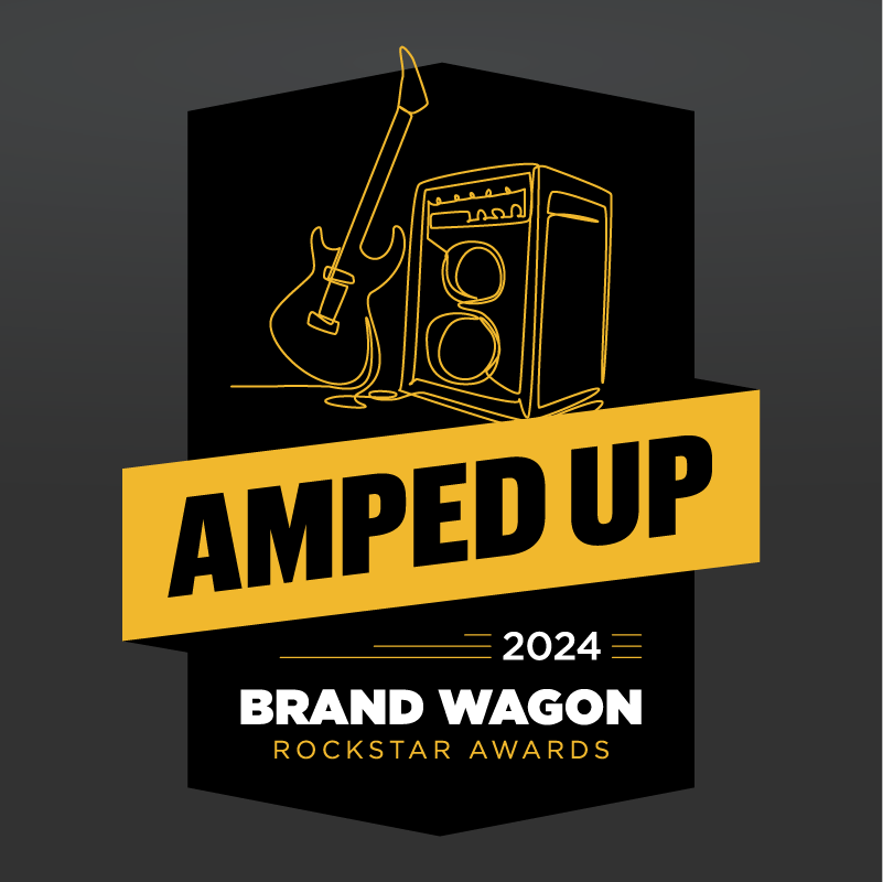 Brand Wagon award badge for amped-up.