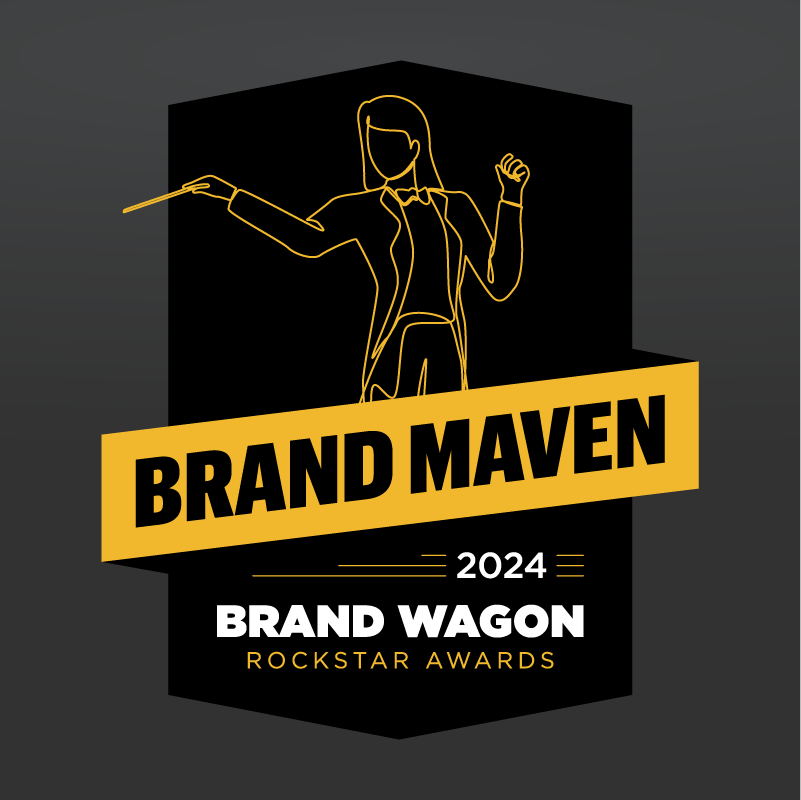 Brand Wagon award badge for brand maven.